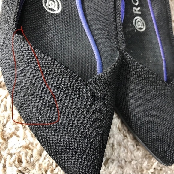 Rothy’s the pointed toe knit flats black and blue lining W 7.5 - Picture 11 of 12